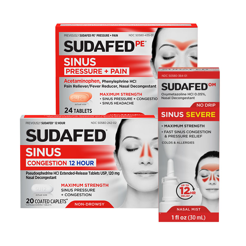 Sudafed PE Sinus Pressure + Pain Sinus Congestion Severe No Drip Nasal Mist 1